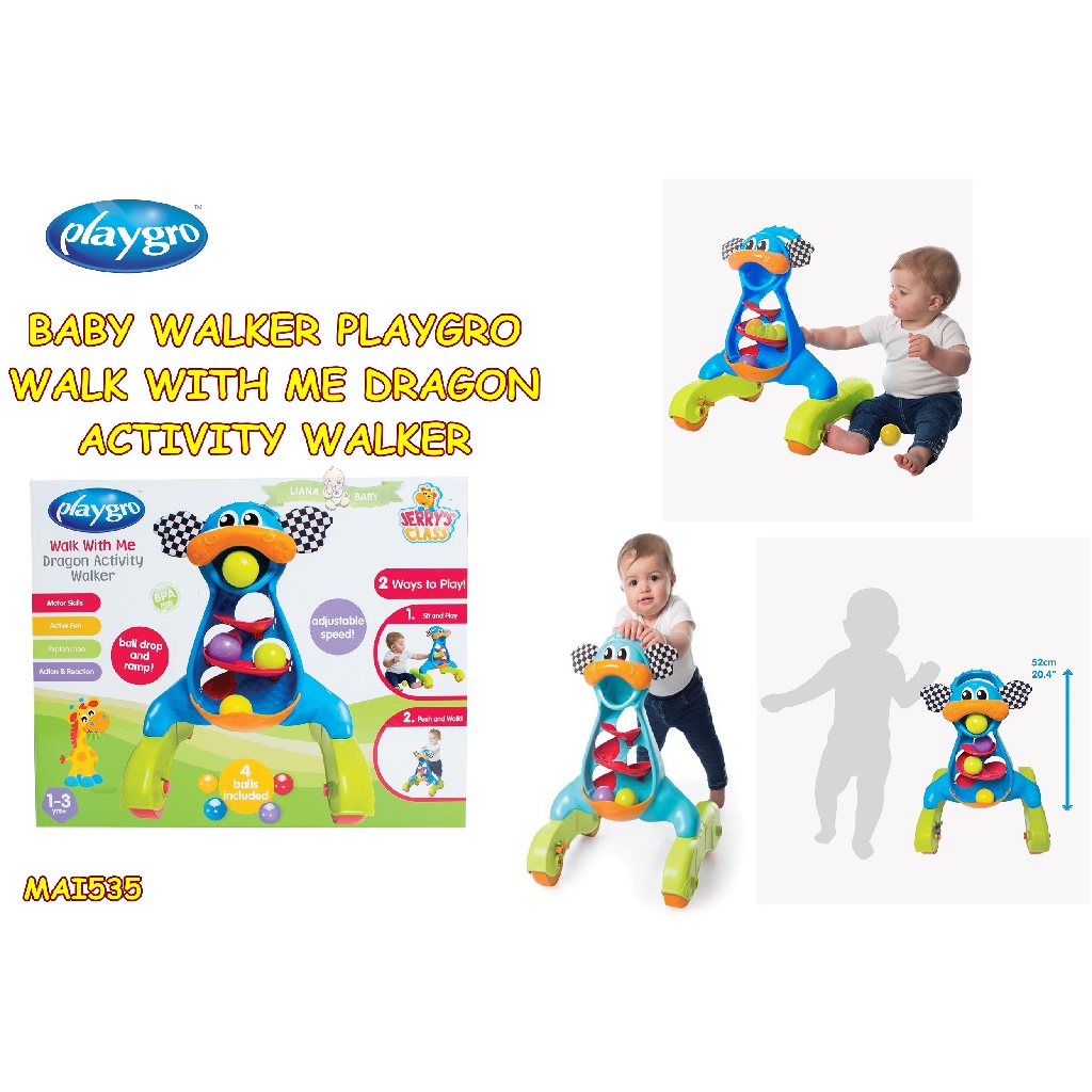 MAI535 BABY WALKER PLAYGRO WALK WITH ME DRAGON ACTIVITY WALKER