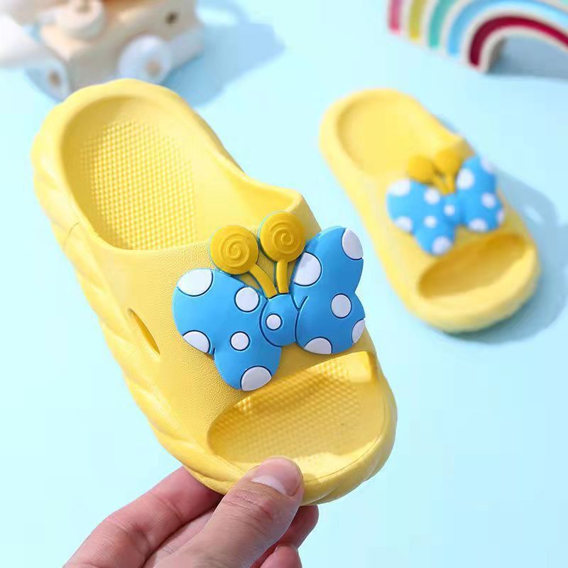 Sandal Slop Karet Anak Wanita Kupu Kupu Polkadot Import High Quality S2