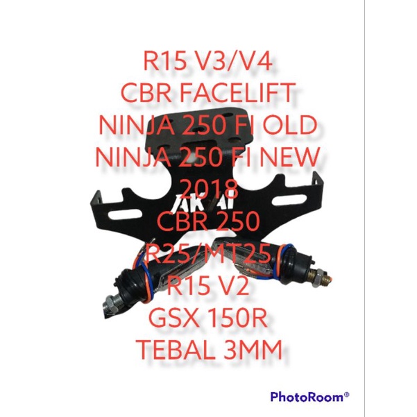 Tail Tidy Breket Plat Nomor Model Batman AKAI RACING Buat R15 V2/V3/R25/Cbr150r/Ninja250 Fi/Gsx