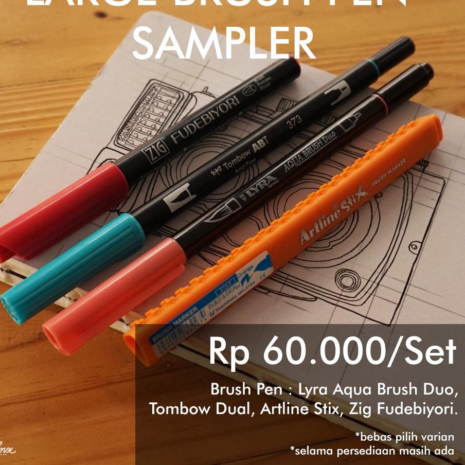 

K15@QA Tren .(PAKET HEMAT) Large Brush Pen Sampler.,.,