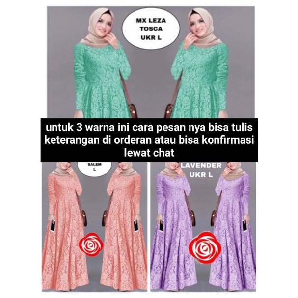 Maxi leza / Ada size super jumbo (Size L,XL,XXL,3XL,4XL)Baju gamis brokat Tulang Gliter Import / busana muslim / Dress acara-7