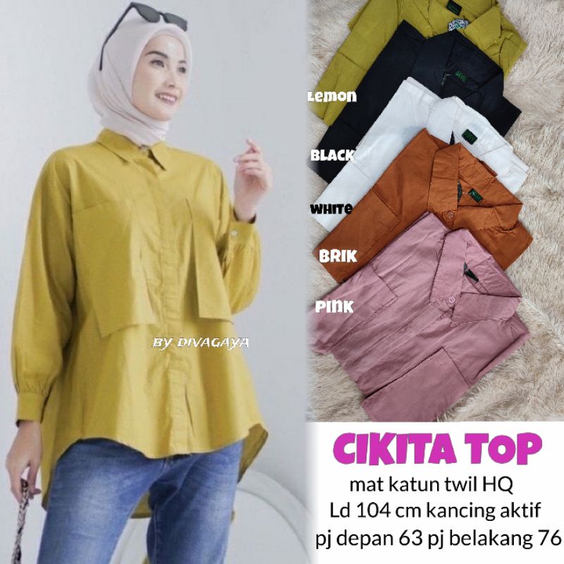 CIKITA BLOUSE TERBARU//KANCING AKTIF