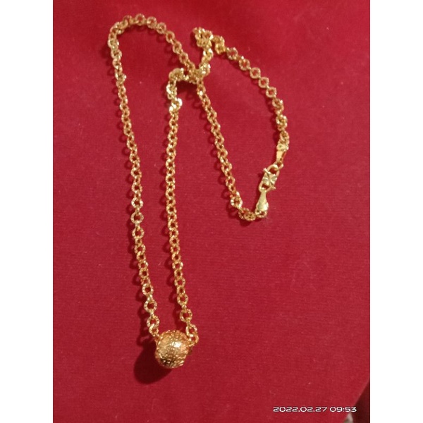 kalung Nuri besar Boba lapis emas 24 k