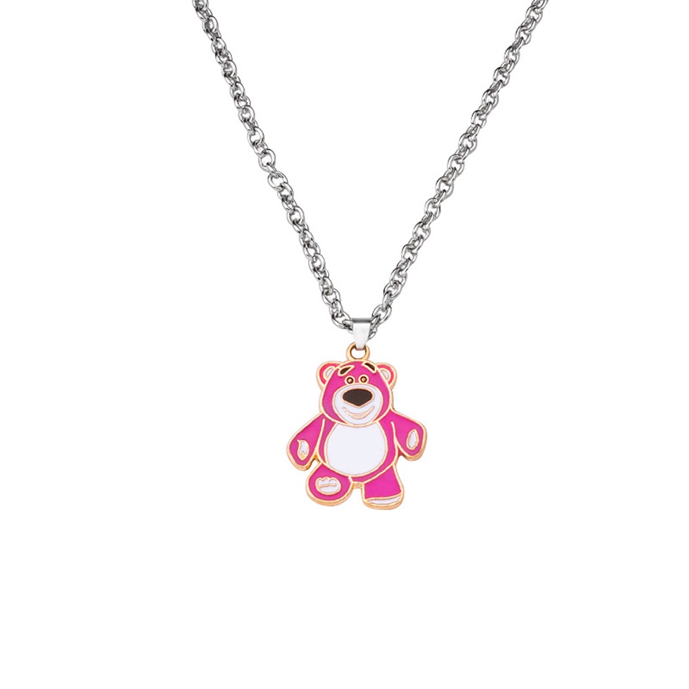 【COD Tangding】Kalung Liontin Kartun Beruang Strawberry Untuk Anak Perempuan