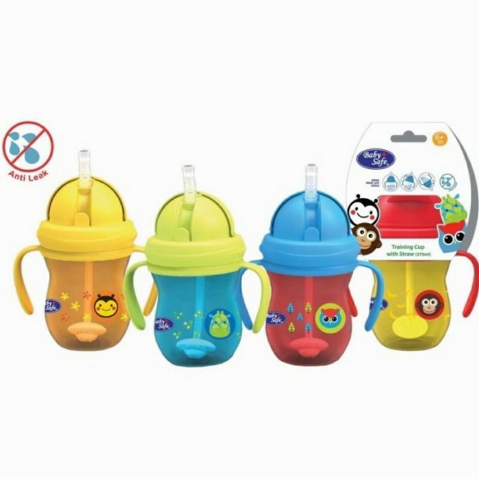 BABYSAFE Training Cup with Weighted Straw SK019 Botol Minum Sedotan Anak Bayi Straw Cup Baby