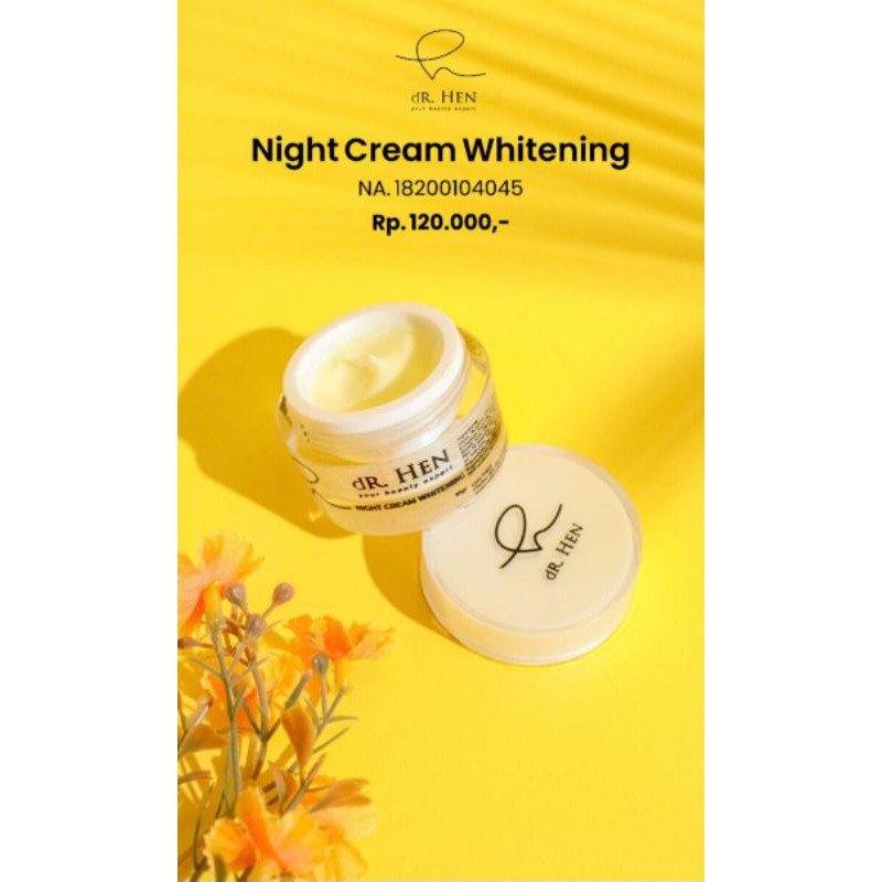 Night Cream Whitening dR. Hen skincare