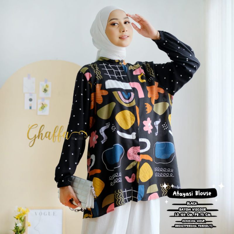 ATAYASI BLOUSE BY GHAFFA THE LABEL / BLOUSE MOTIF WANITA MUSLIMAH / Baju wanita Kekinian modern