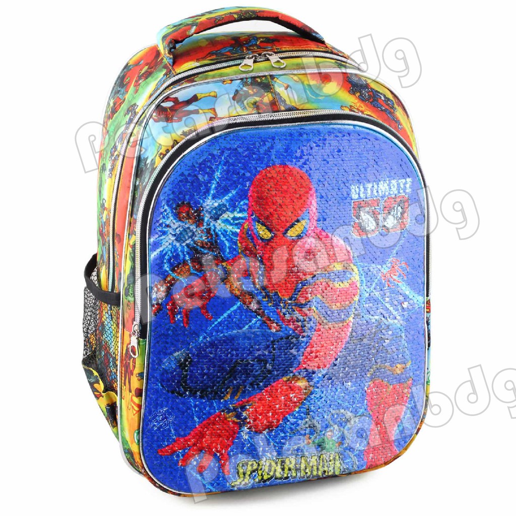 PTS - Tas Usap Ransel Sekolah Anak Cowo / Laki Laki Karakter USAP Swipe Crush - ULTRAMEN SPIDERMAN CAPTAIN AMERICA +BOTOL