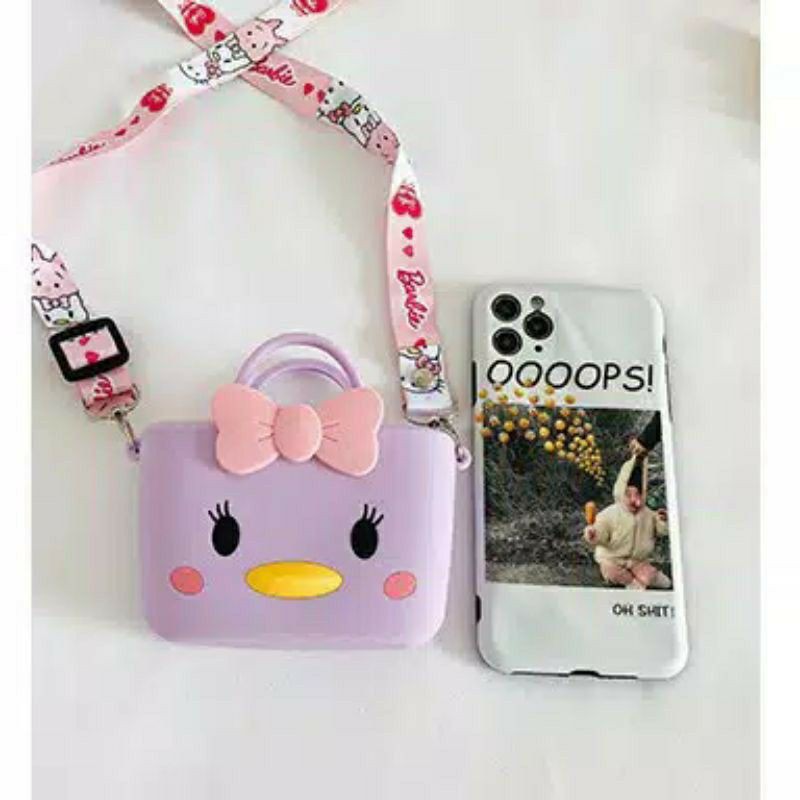 tas selempang jelly rubber persegi kitty daisy