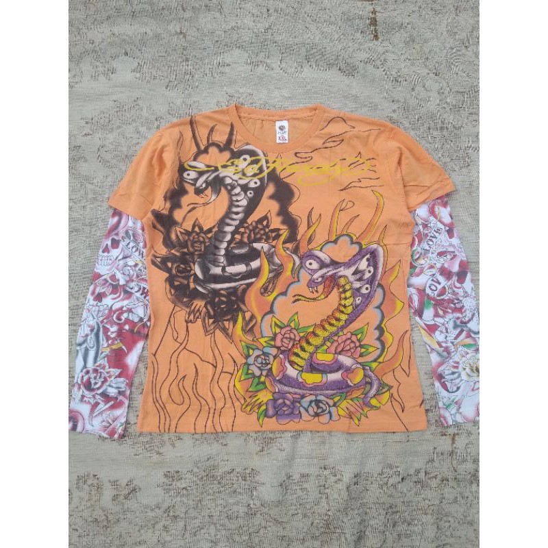 kaos lengan panjang ed hardy second original