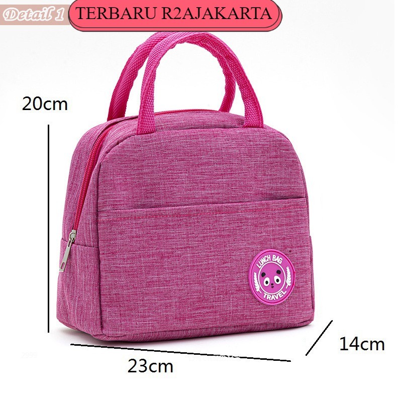 TERBARU COD Tas Travel Tempat Bekal Lunch Bag Premium Cooler Bag Makanan Sekolah Bahan 2 Lapis TK10 Bisa C R2a