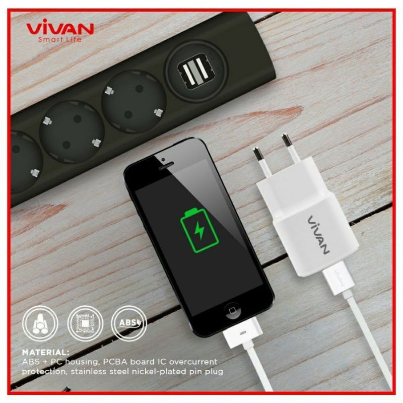 Charger Vivan Fast Charging Micro Usb 2A [Power Ovall] By Vivan