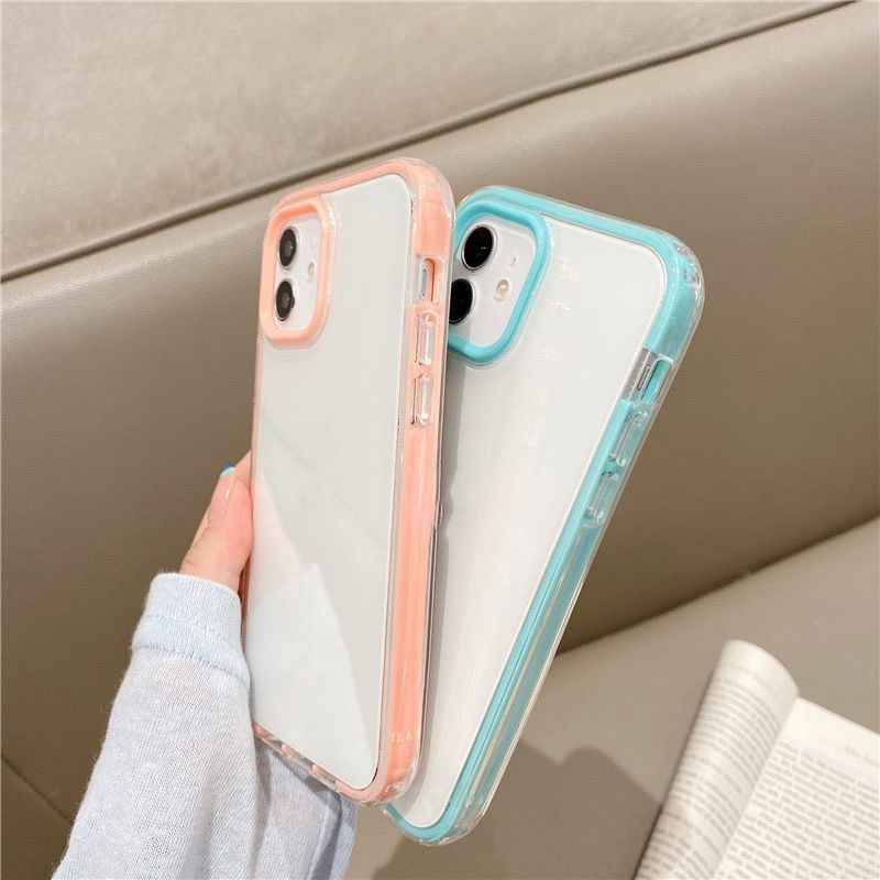 Colorful Frame 3 In 1 Lens Protection Phone casing for IPhone 13 12 11 Pro Max X Xs Max XR 8 7Plus Crystal Shock Resistant