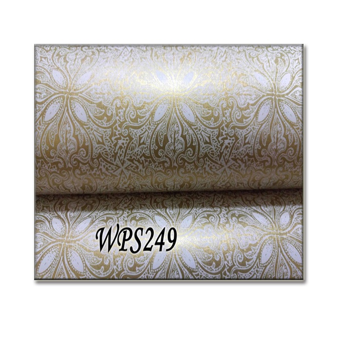 WPS249 GOLD BATIK  WALLPAPER STICKER WALPAPER STIKER DINDING STIKER DINDING TEMBOK RETRO KLASIK CLAS