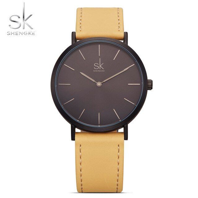 SHENGKE 0036 Jam Tangan Wanita Analog Tali Kulit WK-SBY