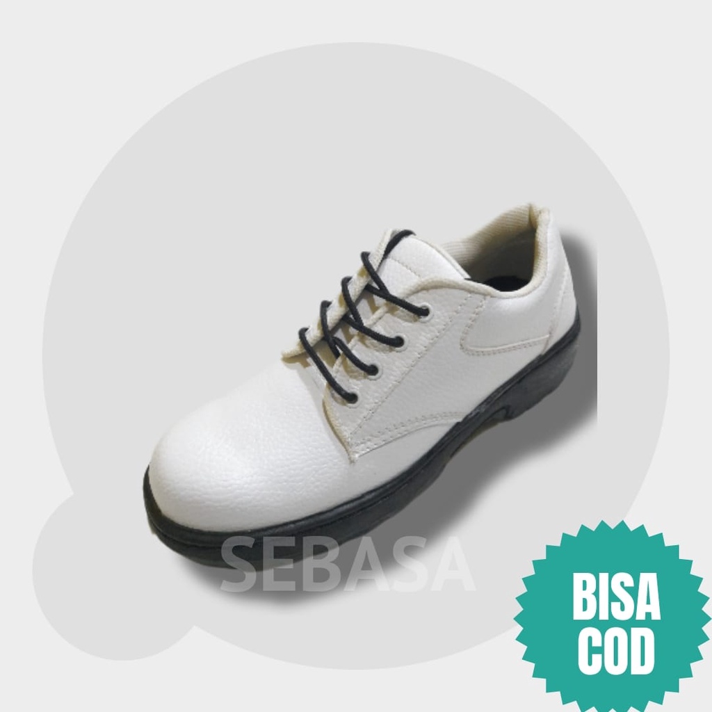 sepatu safety pendek tali warna putih - 39