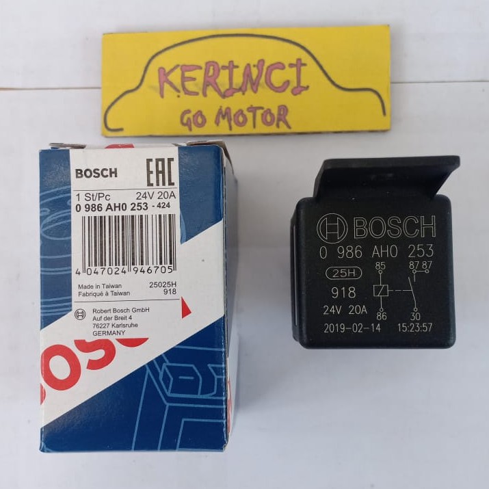 RELAY BOSCH KAKI 5 24V 20A AH0 253 - RELAY 24 VOLT BOSCH 5 KAKI