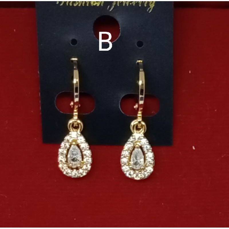 AC44. Anting xuping wanita lapis emas dgn mata zircon