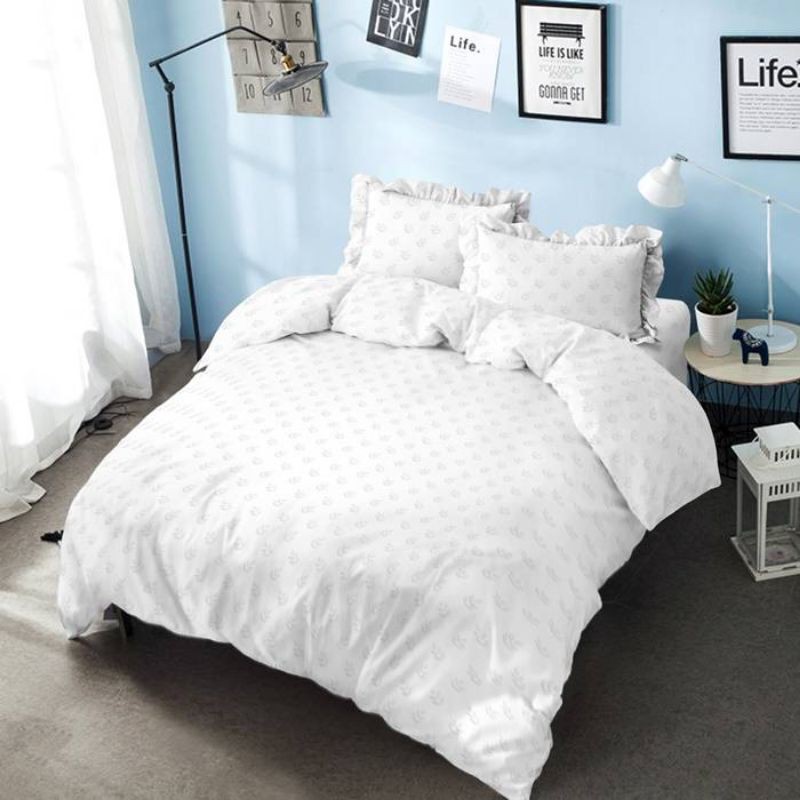 Kintakun Bedcover Set King 180 Embos Pure White