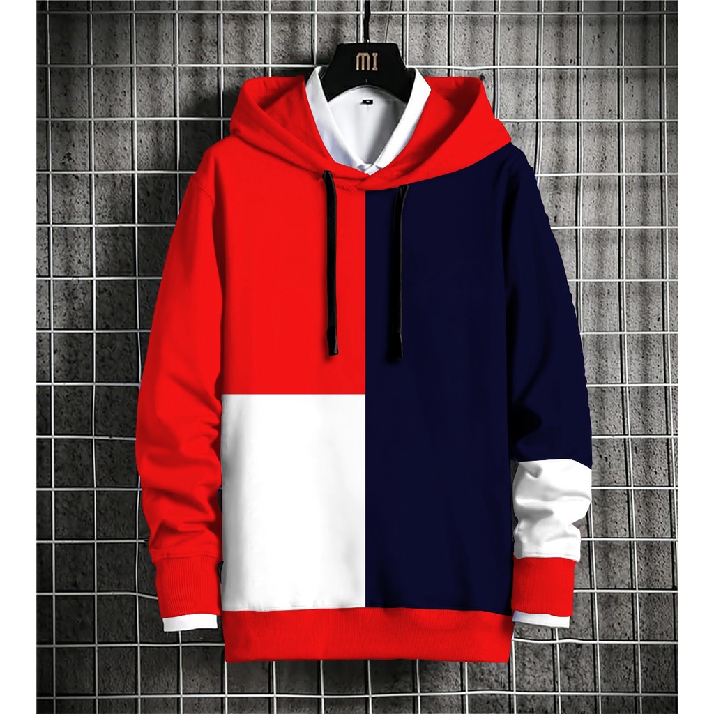 Hoodie Pria / Hodie Pria Terbaru / Jaket Pria / Hoodie Stripe Kombinasi UK L-XL