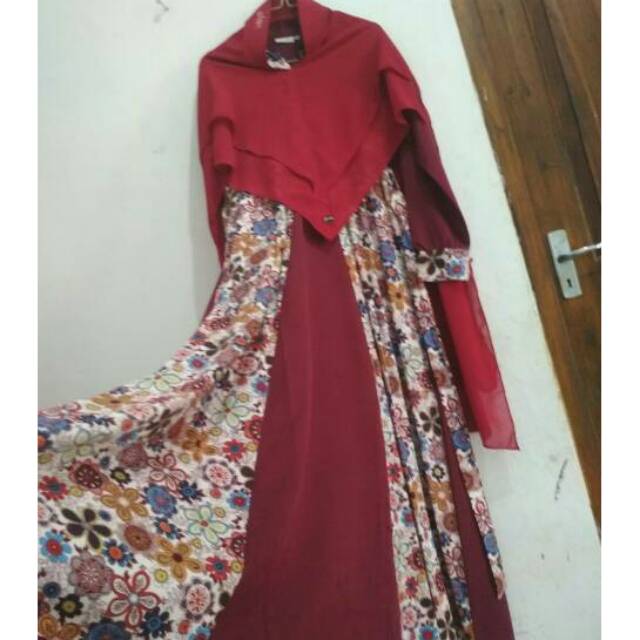 gamis/dress original ayudia set khimar haya ceruty payet preloved/pl/second/bekas vgc