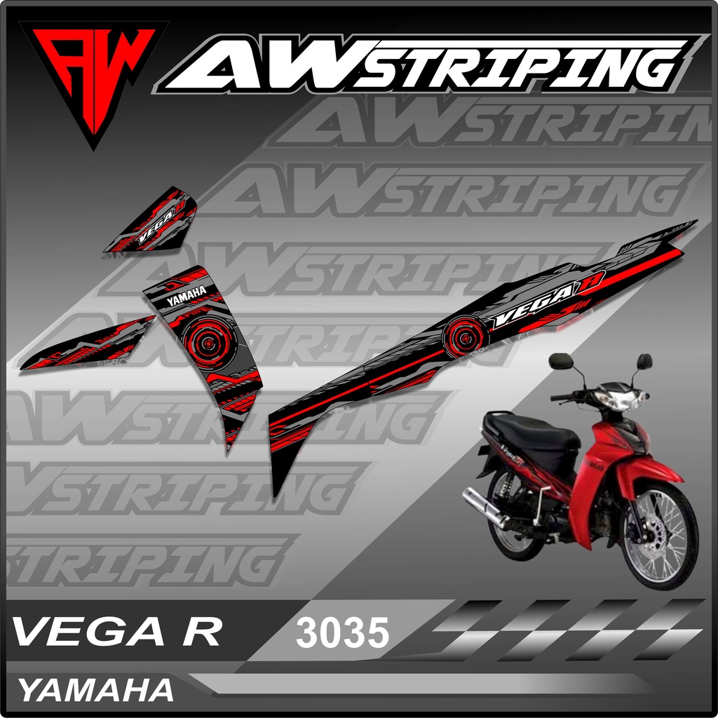 3035 Striping vega r new semi full variasi racing, sticker striping motor vega r new variasi racing