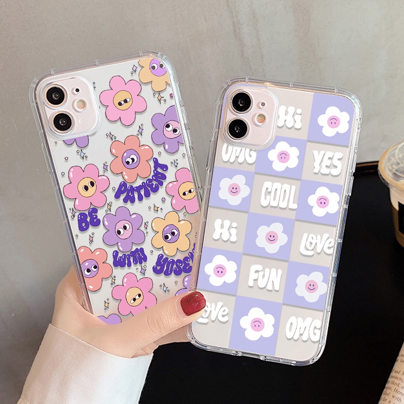 REALME Case Desain Bunga Sunny Untuk OPPO A74 A54 A94 A93 A57 A59 A8 A83 A9 F1S A39 A15 A15S A53 A32 A33 S A37 A35 A16 A16S A54S A52 A9 A7 2020 A7