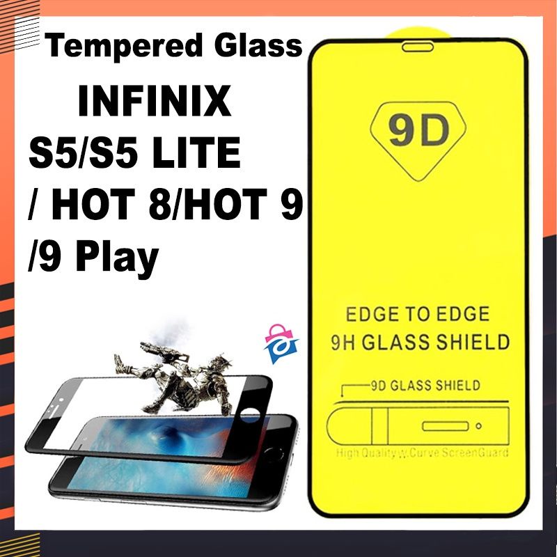 INFINIX S5/S5 LITE/HOT 8/HOT 9/9PLAY/HOT 7/HOT 7PRO/SMART 3+ TEMPERED GLASS 5D/6D/9D/21D FULL LAYAR FULL COVER FULL LEM