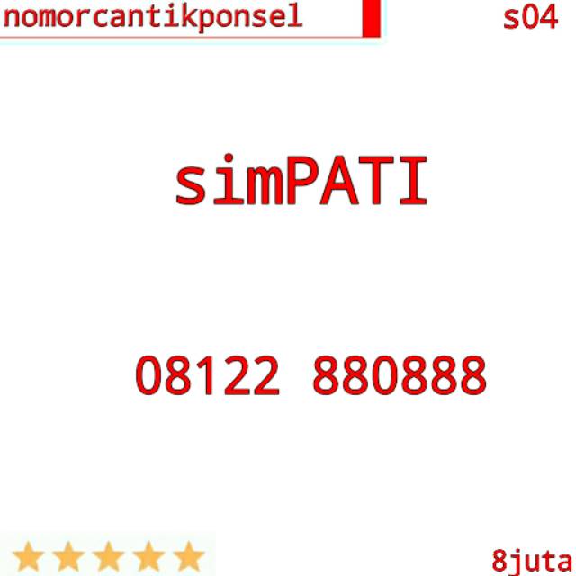 Nomor cantik simpati 08122 880888 rapi s04