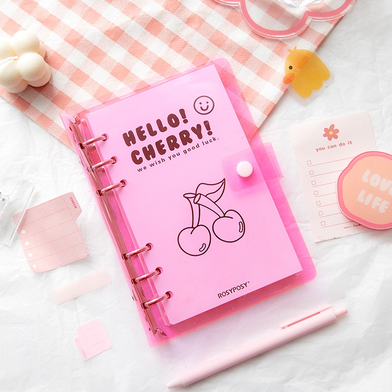 

ROSYPOSY “HELLO” TRANSPARENT CANDY COLOR - A6 LOOSE LEAF BINDER NOTEBOOK