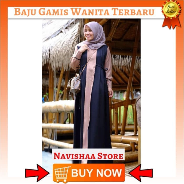 Baju Busana Muslim Wanita Gamis Syari Pesta Kanaya Arabian Terbaru