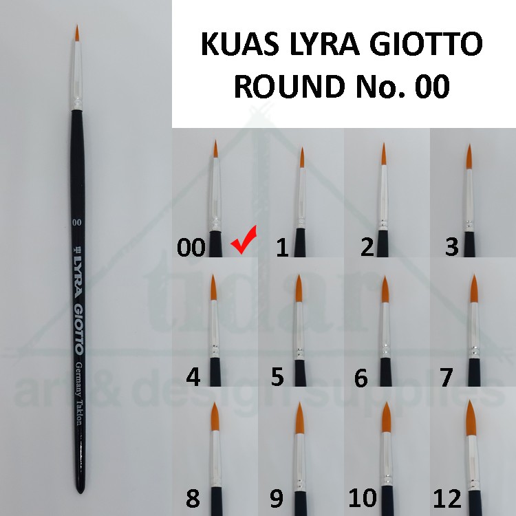 

Lyra Giotto Artist Round Brush No. 00 (02) - Kuas Lukis Taklon Lira Bulat Lancip