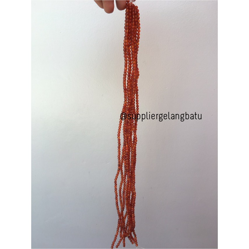 batu 4mm orange carnelian oren bahan aksesoris manik fashion kekinian supplier beads craft fashion