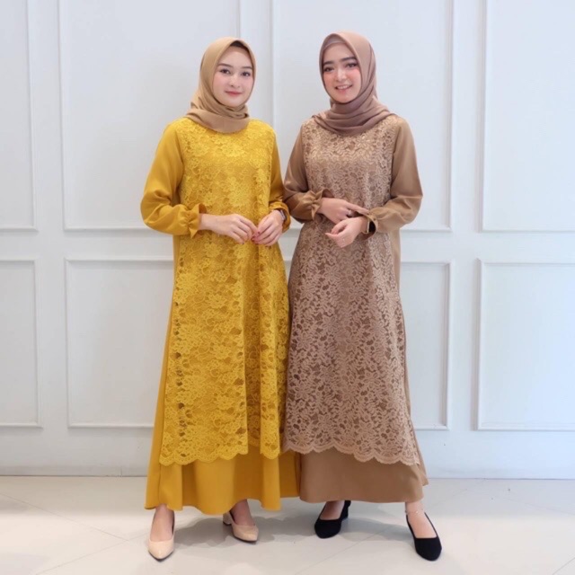 Nagita dress / nagita maxi / brokat dress / terima seragam / by raisa collection