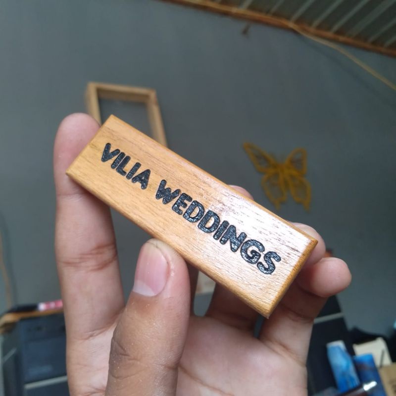 Name Tag Kayu Jati