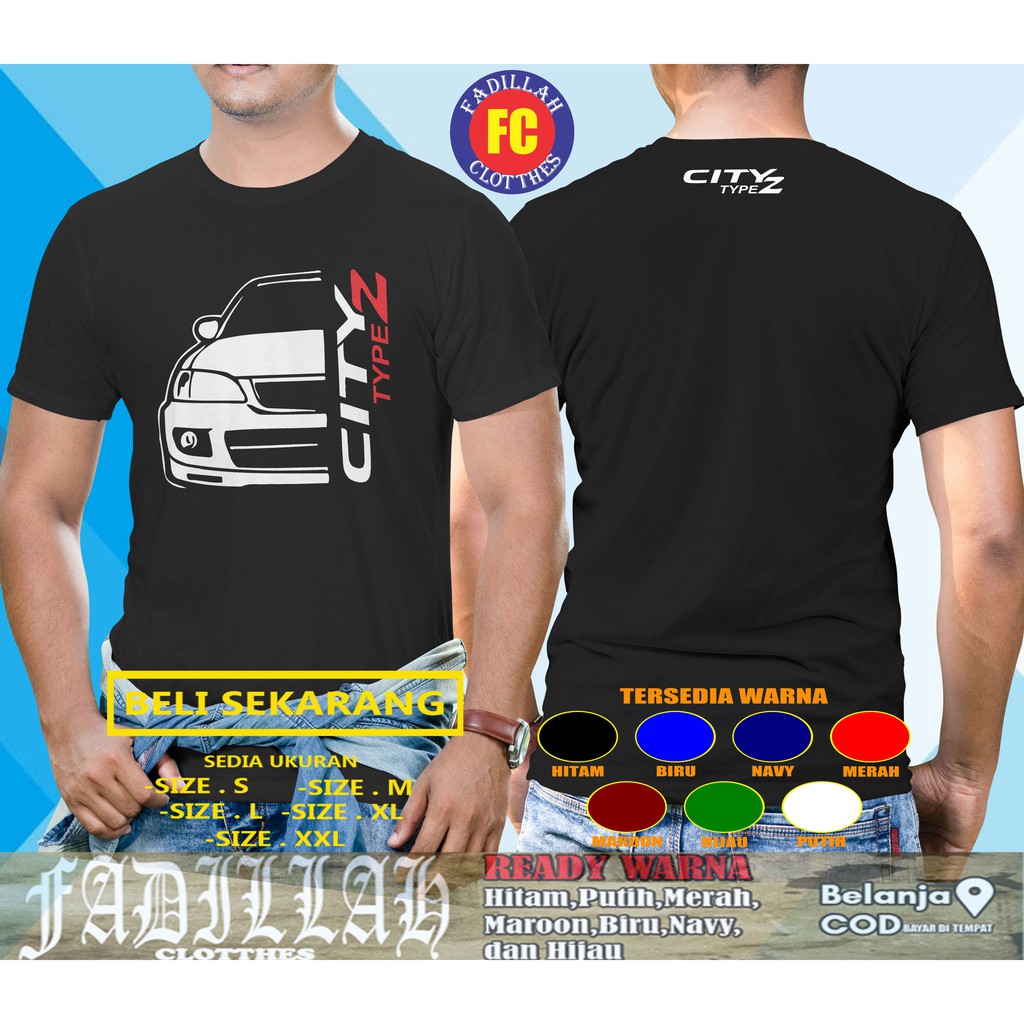 KAOS BAJU MOBIL HONDA CITY TYPE Z V2 OTOMOTIF