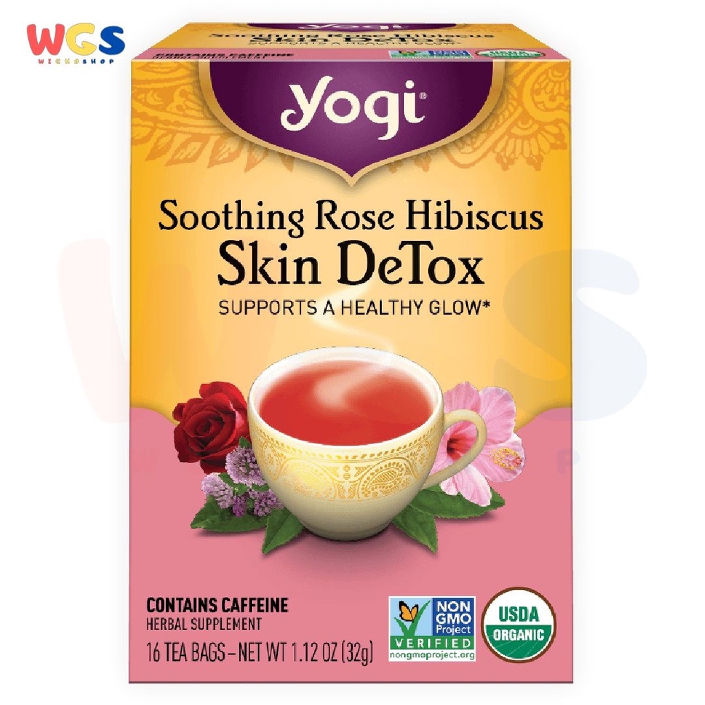 Yogi Tea Soothing Rose Hibiscus Skin Detox 16 Tea Bags 32 gr