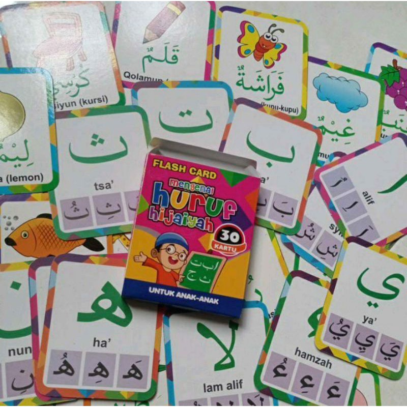 Media Belajar Flashcards ABC 123 Hijaiyah
