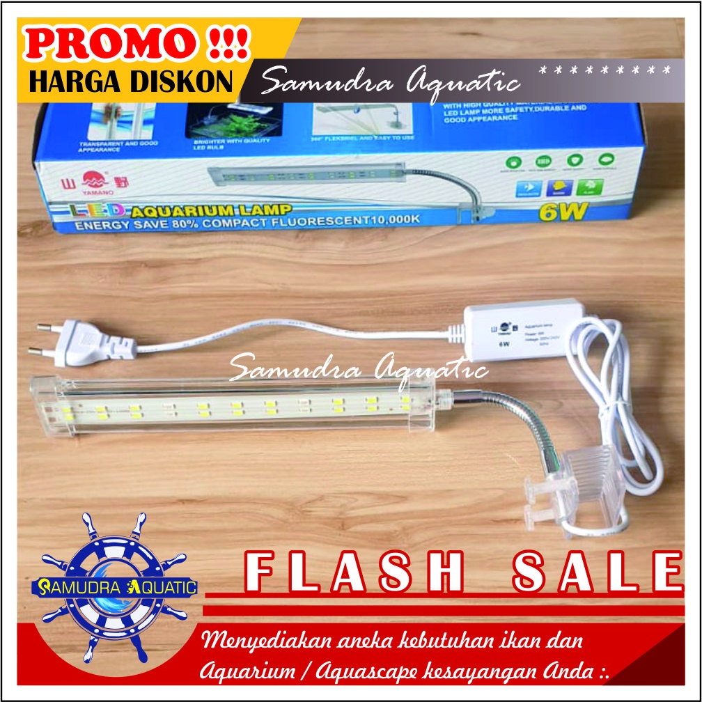 Lampu JEPIT LED 6 watt Aquarium Aquascape, HEMAT ENERGY, Lampu Samping Aquarium Aquascape (GRATIS Bublewrap)