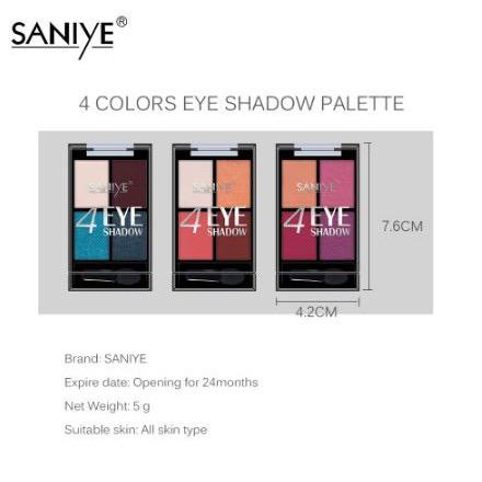 Saniye E0425 Eyeshadow Pallete 4 Warna Tahan air