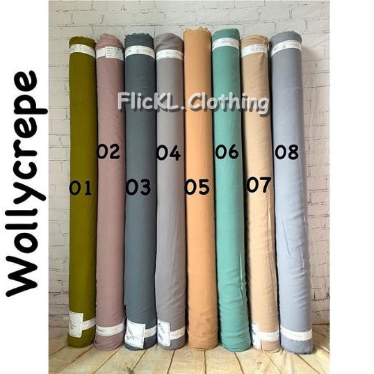 Bahan Kain WollyCrepe Gamis Muslim Rollan