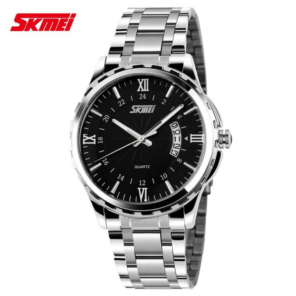 SKMEI Jam Tangan Analog Pria JT 17 Jam Cowok Stainless Steel Waterproof Berkualitas Stylish Unik