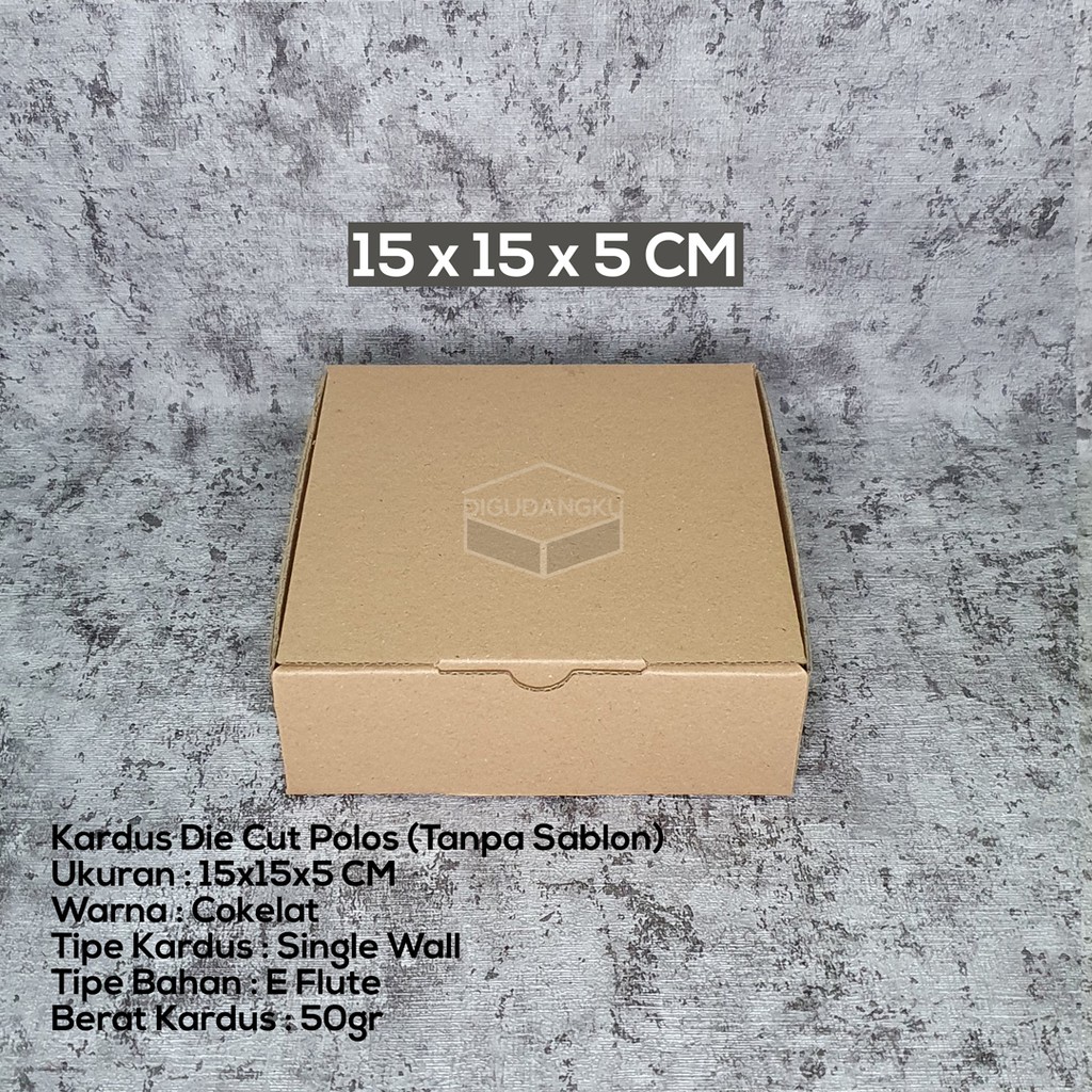 

PAKET Kardus Die Cut Box 15x15x5 cm (Isi 10) | Kotak Kado / Kotak Hampers Box Packaging Model Pizza Box Digudangku