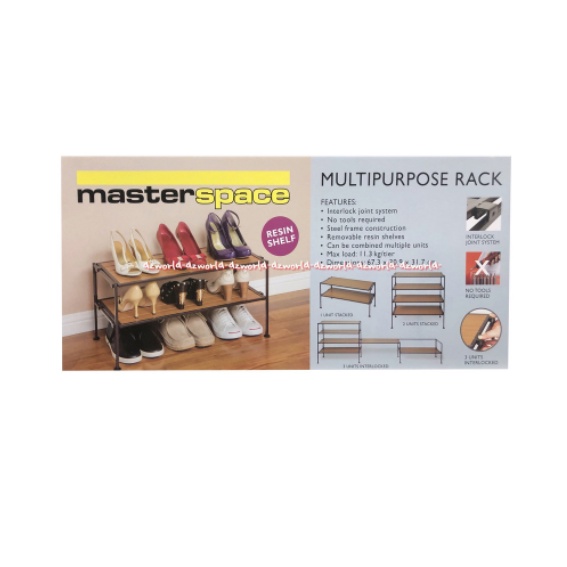 Masterspace Multipurpose Rack Rak Sepatu Bisa Susun Bertingkat 67x30cm Master Space Tempat Penyimpanan Rak Sendal Sepatu 3tingkat