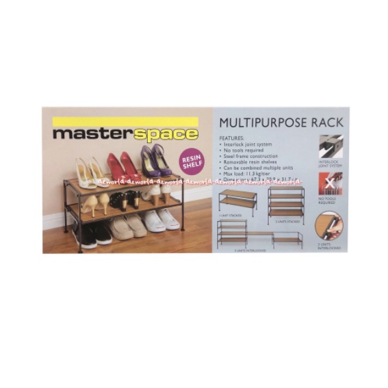 Masterspace Multipurpose Rack Rak Sepatu Bisa Susun Bertingkat 67x30cm Master Space Tempat Penyimpanan Rak Sendal Sepatu 3tingkat