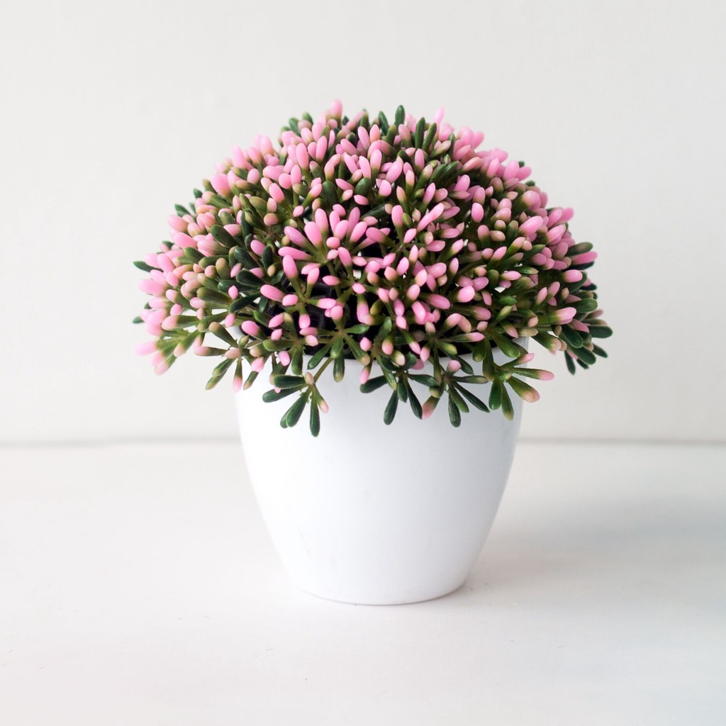 AM574 Bunga Plastik / Bunga Buah Ceri / Bunga Artifisial / Vas Bulat-4