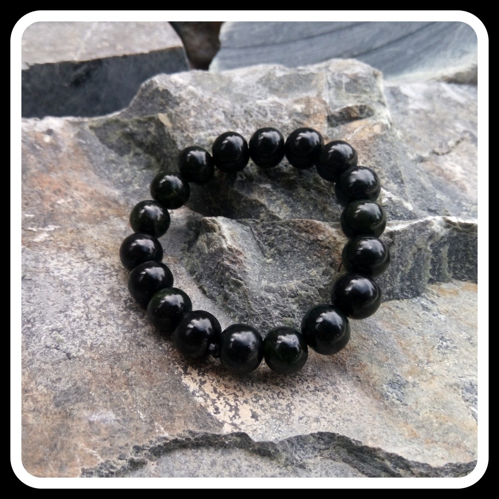 Promo Termurah Gelang Giok Black Jade Aceh Natural Size 11mm