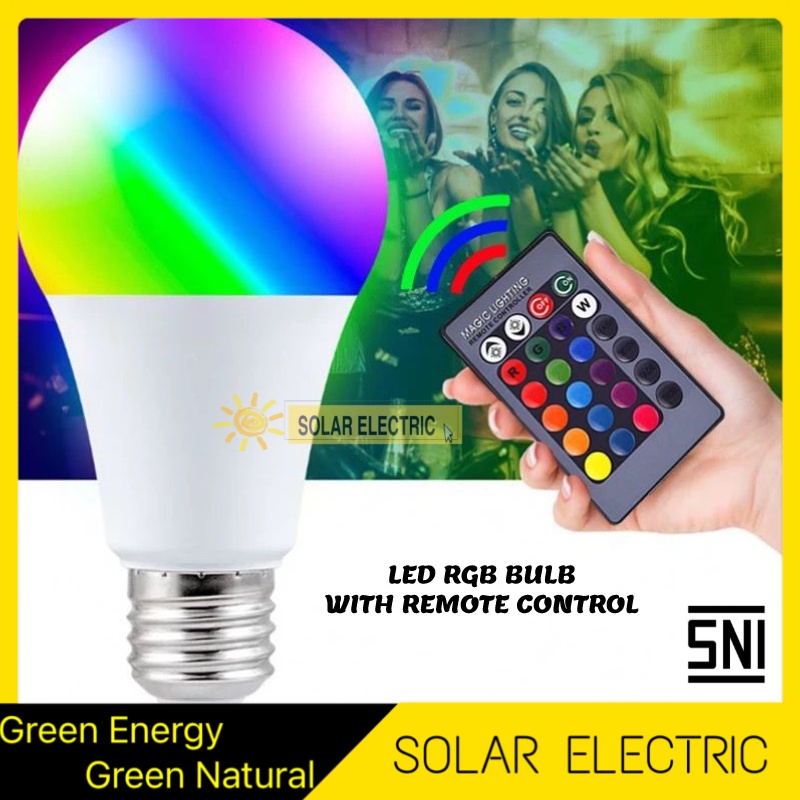 Lampu Bohlam LED RGB BULB Warna Warni + Remote Control Dimmable Indoor/Outdoor