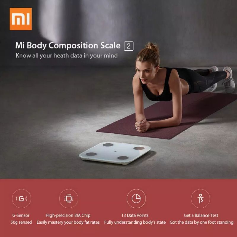 Xiaomi Mi Body Composition Smart Scale 2 - Fat Weight Scale LED - Timbangan Berat Badan Digital