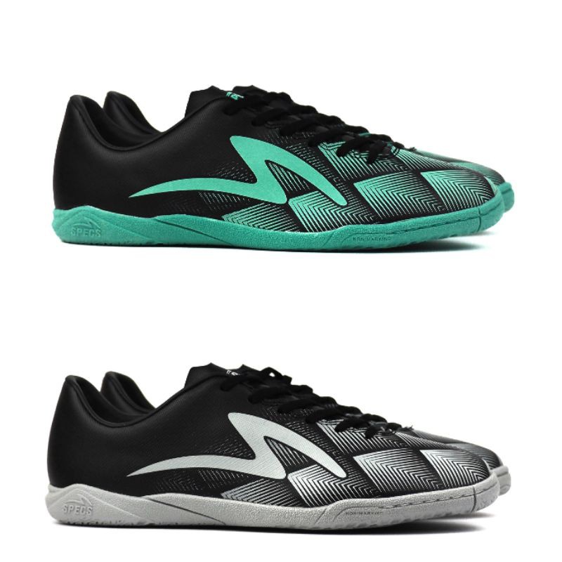 Sepatu Futsal Specs Austero IN - Black Mantis Lite Grey Original